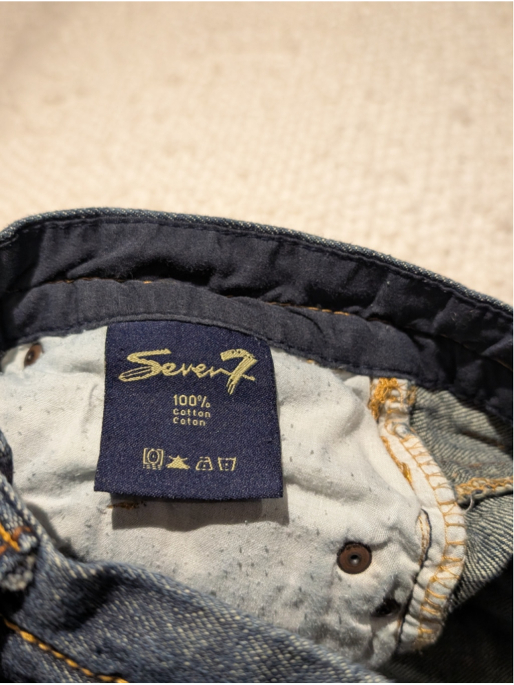 700 - Seven7 Y2K Dark Wash Bootcut Jeans Contrast Stitch 28/29 - Picture 11 of 13